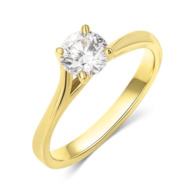 18ct Yellow Gold Twist Design Diamond Solitaire Engagement Ring 0.70ct thumbnail