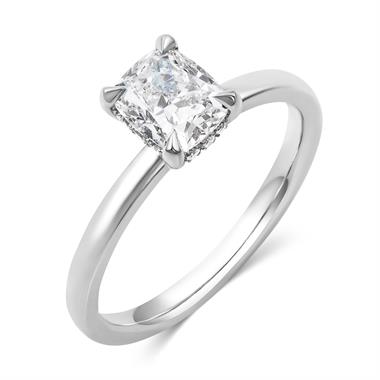 Platinum Cushion Diamond Engagement Ring 0.91ct thumbnail