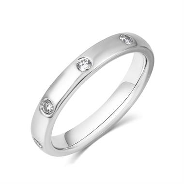 Platinum Diamond Set Wedding Ring 0.25ct thumbnail