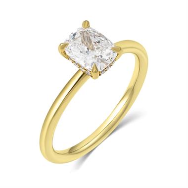 18ct Yellow Gold Cushion Diamond Engagement Ring 1.00ct thumbnail