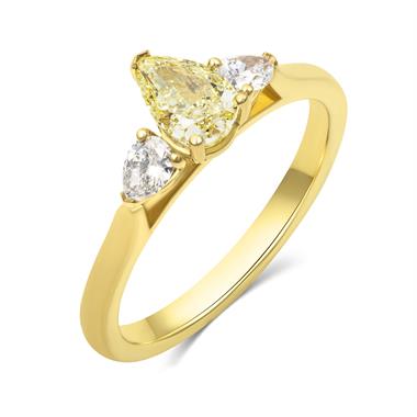 18ct Yellow Gold Yellow Pear Diamond Engagement Ring 0.71ct thumbnail