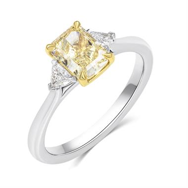 Platinum Champagne Radiant Diamond Engagement Ring 1.25ct thumbnail
