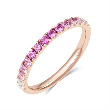 Bonbon 18ct Rose Gold Pink Sapphire Eternity Ring thumbnail
