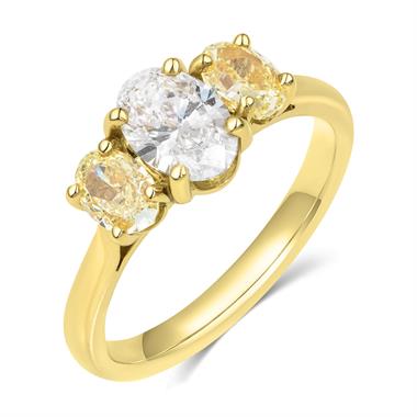 18ct Yellow Gold Oval Diamond Three Stone Engagement Ring 1.92ct thumbnail