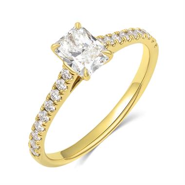 18ct Yellow Gold Radiant Cut Diamond Solitaire Engagement Ring 0.96ct thumbnail