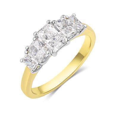 18ct Yellow Gold Five Stone Radiant Diamond Ring 1.62ct thumbnail