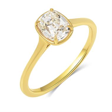 18ct Yellow Gold Old Mine Cut Diamond Solitaire Engagement Ring 1.00ct thumbnail