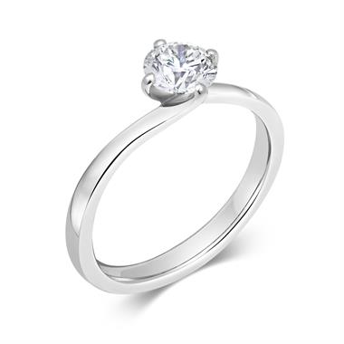 Platinum Twist Design Diamond Solitaire Engagement Ring 0.70ct thumbnail