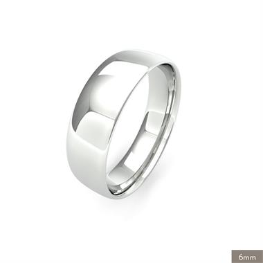 18ct White Gold Light Gauge Slight Court Wedding Ring thumbnail