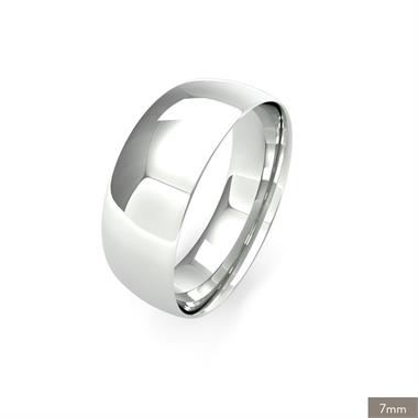 18ct White Gold Light Gauge Traditional Court Wedding Ring thumbnail