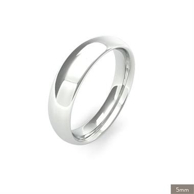 18ct White Gold Heavy Gauge Traditional Court Wedding Ring thumbnail