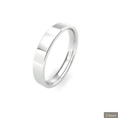 18ct White Gold Intermediate Gauge Flat Court Wedding Ring thumbnail