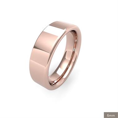 18ct Rose Gold Heavy Gauge Flat Court Wedding Ring thumbnail
