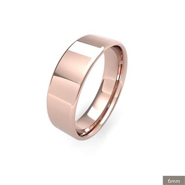 18ct Rose Gold Light Gauge Flat Court Wedding Ring thumbnail