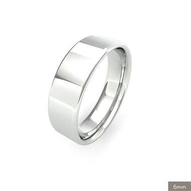 Platinum Intermediate Gauge Flat Court Wedding Ring thumbnail