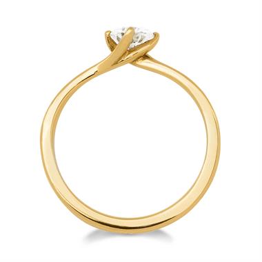 18ct Yellow Gold Twist Design Diamond Solitaire Engagement Ring 0.50ct thumbnail