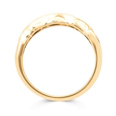 18ct Yellow Gold Oval Emerald and Diamond Half Eternity Ring thumbnail