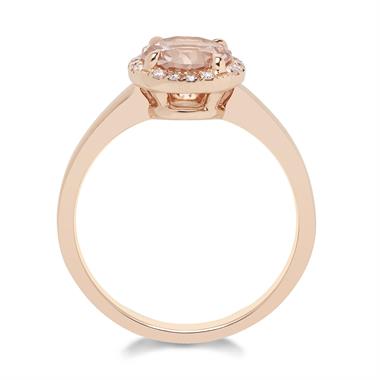 Camellia 18ct Rose Gold Morganite and Diamond Dress Ring thumbnail