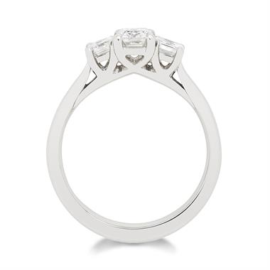Platinum Emerald Cut Diamond Three Stone Engagement Ring 1.20ct thumbnail