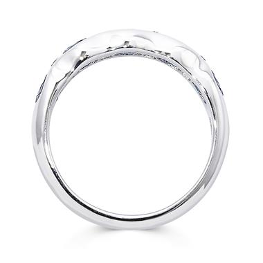 18ct White Gold Oval Sapphire and Diamond Half Eternity Ring thumbnail
