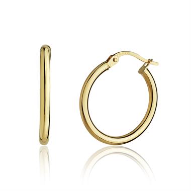 18ct Yellow Gold Hoop Earrings 18mm thumbnail
