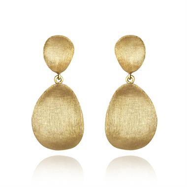Cadence 18ct Yellow Gold Satin Finish Drop Earrings thumbnail