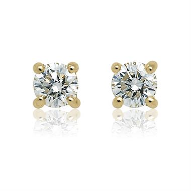 18ct Yellow Gold Diamond Solitaire Stud Earrings 0.50ct thumbnail