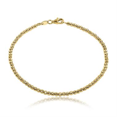 18ct Yellow Gold Faceted Bead Detail Bracelet  thumbnail