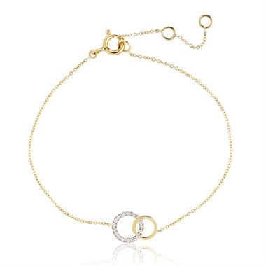 Union 18ct Yellow Gold Diamond Bracelet 0.07ct thumbnail