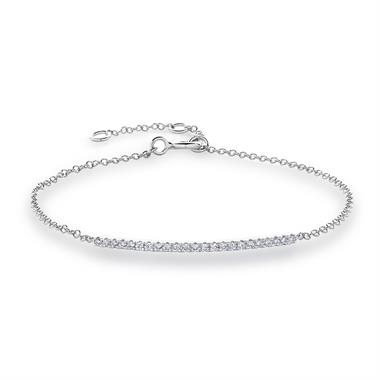 18ct White Gold Diamond Bar Bracelet 0.15ct thumbnail