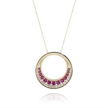 18ct Yellow Gold Ruby and Diamond Pendant thumbnail