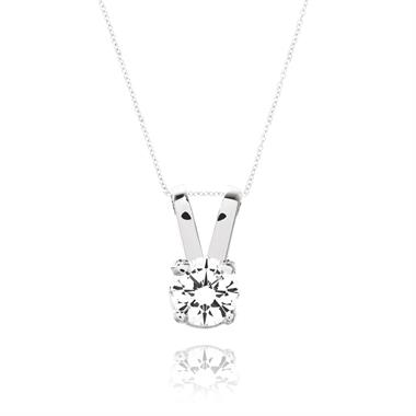 18ct White Gold Classic Design Diamond Solitaire Pendant 0.15ct thumbnail