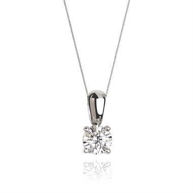 18ct White Gold Classic Design Diamond Solitaire Pendant 0.60ct thumbnail