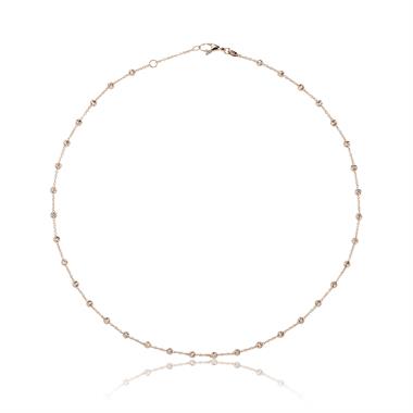 18ct Rose Gold Faceted Bead Detail Station Necklace thumbnail