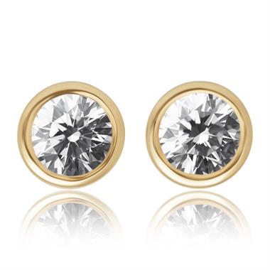 18ct Yellow Gold Diamond Solitaire Stud Earrings 0.25ct thumbnail