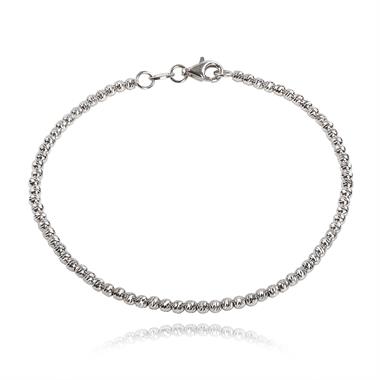 18ct White Gold Faceted Bead Detail Bracelet  thumbnail