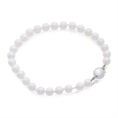 18ct White Gold Akoya Pearl Bracelet 5.5-6.0mm | 19cm thumbnail