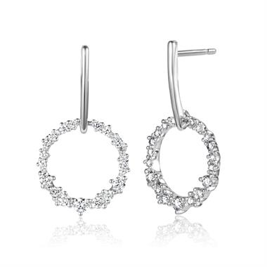 18ct White Gold Diamond Drop Earrings 0.30ct thumbnail