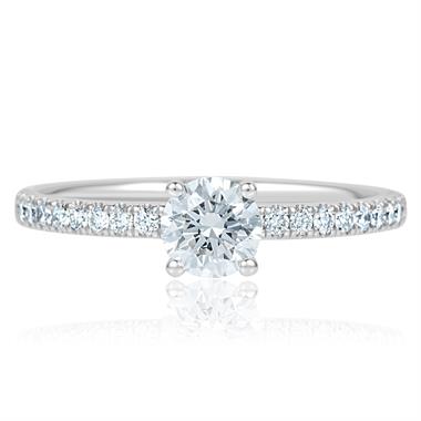 Platinum Diamond Solitaire Engagement Ring 0.70ct thumbnail