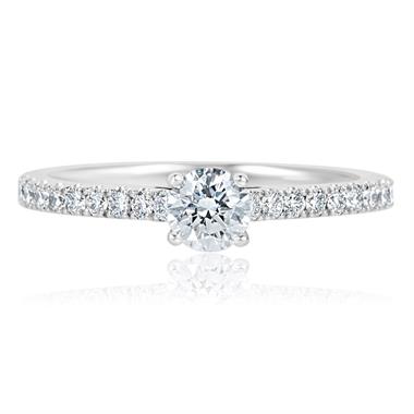 Platinum Diamond Solitaire Engagement Ring 0.65ct thumbnail