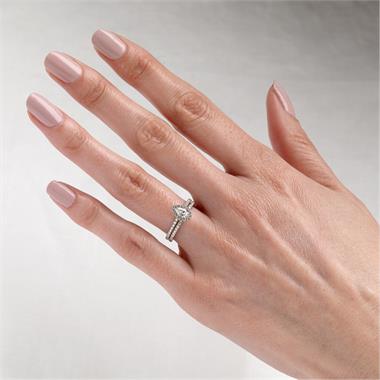 Platinum Pear Shape Diamond Halo Engagement Ring 0.60ct thumbnail