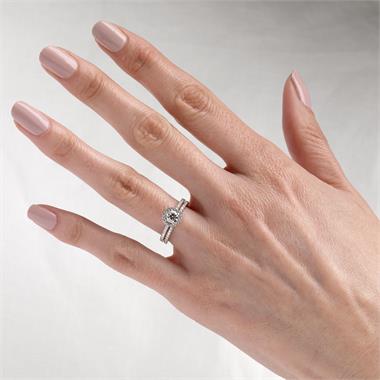 Platinum Diamond Halo Engagement Ring 0.85ct thumbnail