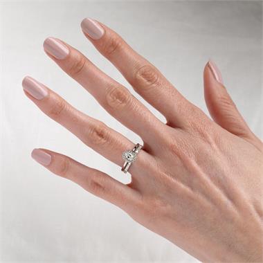 Platinum Oval Diamond Halo Engagement Ring 0.45ct thumbnail