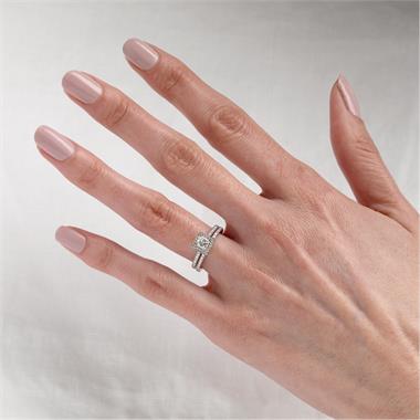 Platinum Princess Cut Diamond Halo Engagement Ring 0.75ct thumbnail
