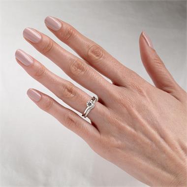 Platinum Diamond Set Shaped Wedding Ring 0.25ct thumbnail