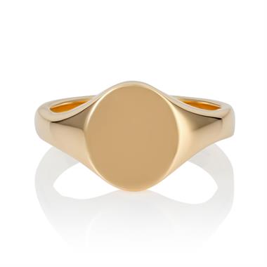 9ct Yellow Gold Medium Oval Signet Ring thumbnail