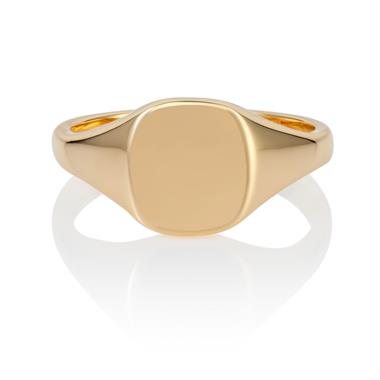 9ct Yellow Gold Cushion Signet Ring thumbnail