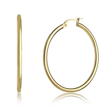 18ct Yellow Gold Hoop Earrings 55mm thumbnail