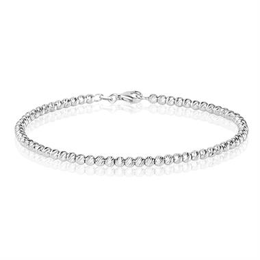 18ct White Gold Faceted Bead Detail Bracelet thumbnail