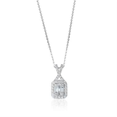 Odyssey 18ct White Gold Diamond Crossover Pendant thumbnail